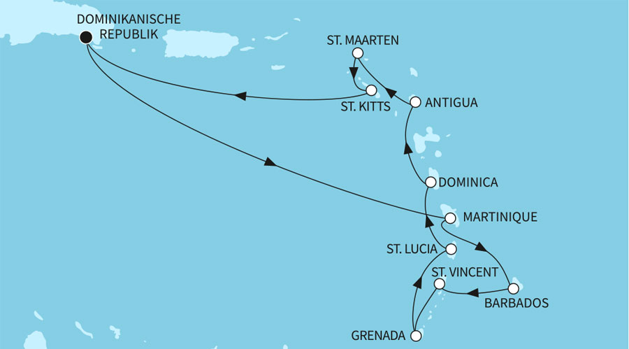 Route Mein Schiff Karibik Karibikkreuzfahrt